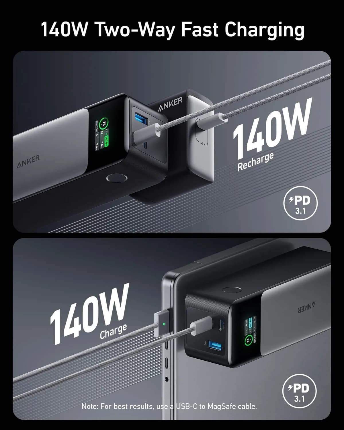 Anker 737 Power Bank (PowerCore 24K) 24,000mAh 140W 4