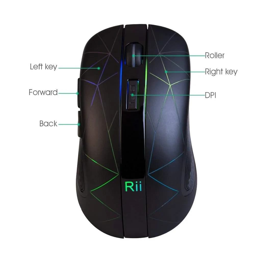 Wireless Rechargeable Gaming Mouse- Black 3