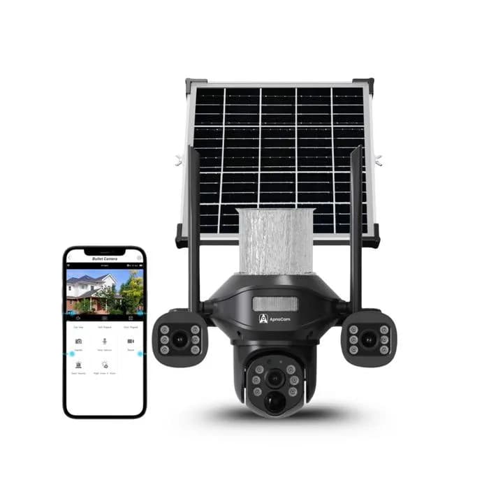 3-Lens Solar Security Camera – 5MP Outdoor 4G Wireless CCTV with Night Vision & Motion Alerts 3