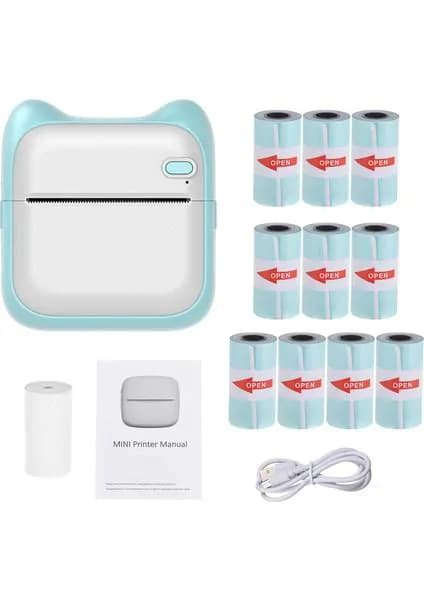 C9 Mini Thermal Printer & Paper – Blue 5