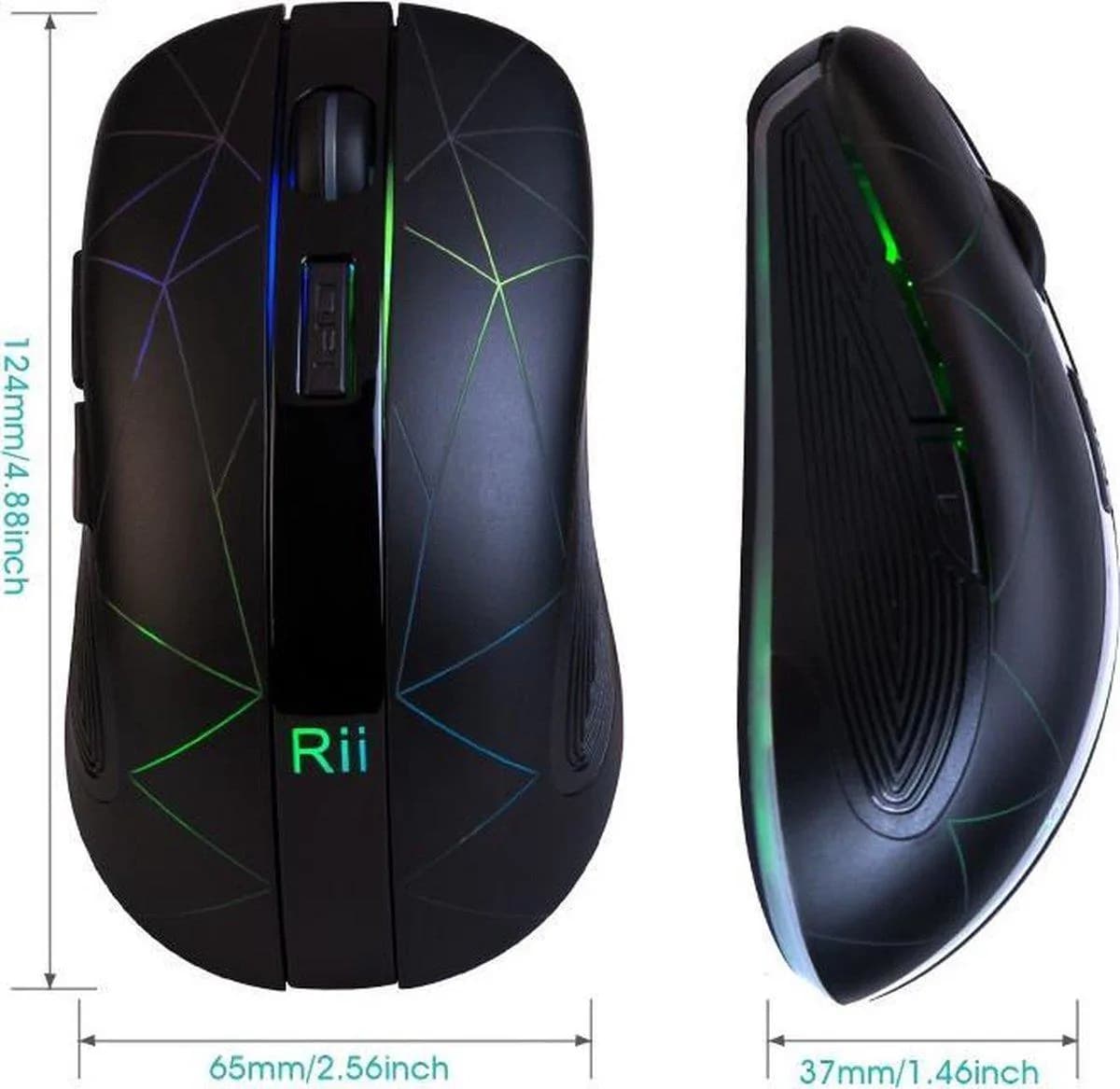 Wireless Rechargeable Gaming Mouse- Black 4