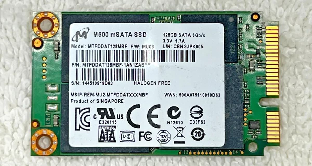Internal mSATA 128GB Solid State Drive 2