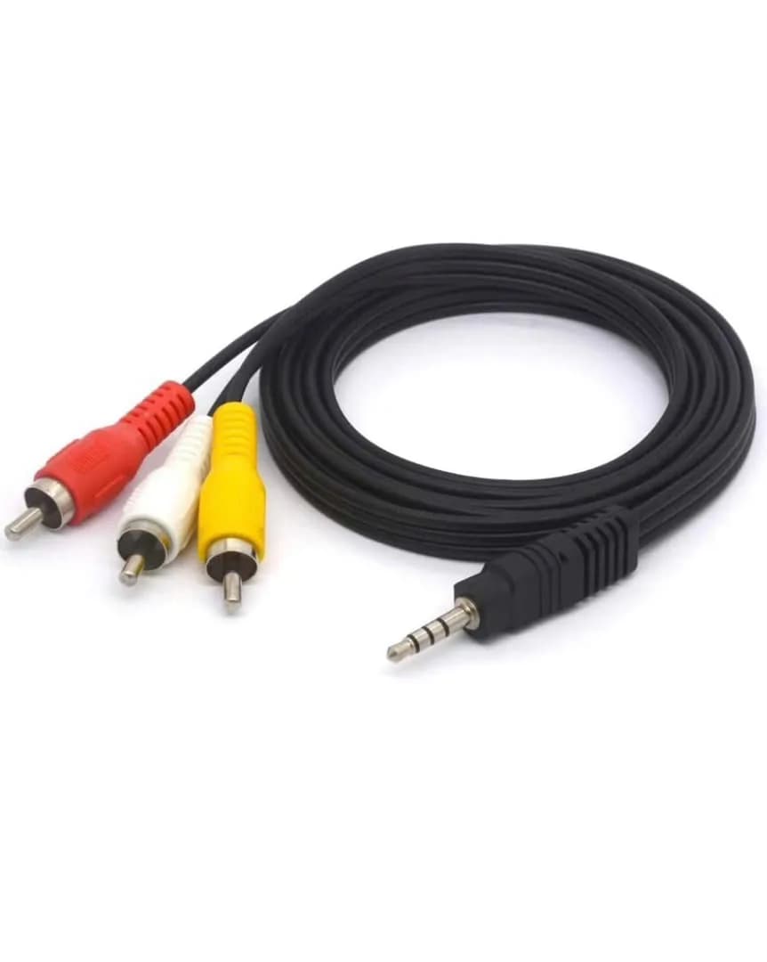 New 3.5mm Plug To 3 Rca Male Connectors Adapter Audio Video Cable Av Dv Mp4 4
