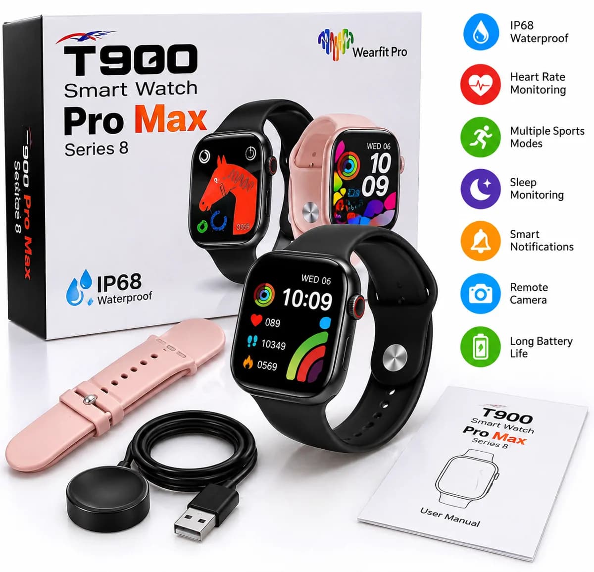 T900 Smart Watch Pro Max Series 8 - Ip68 Waterproof 3