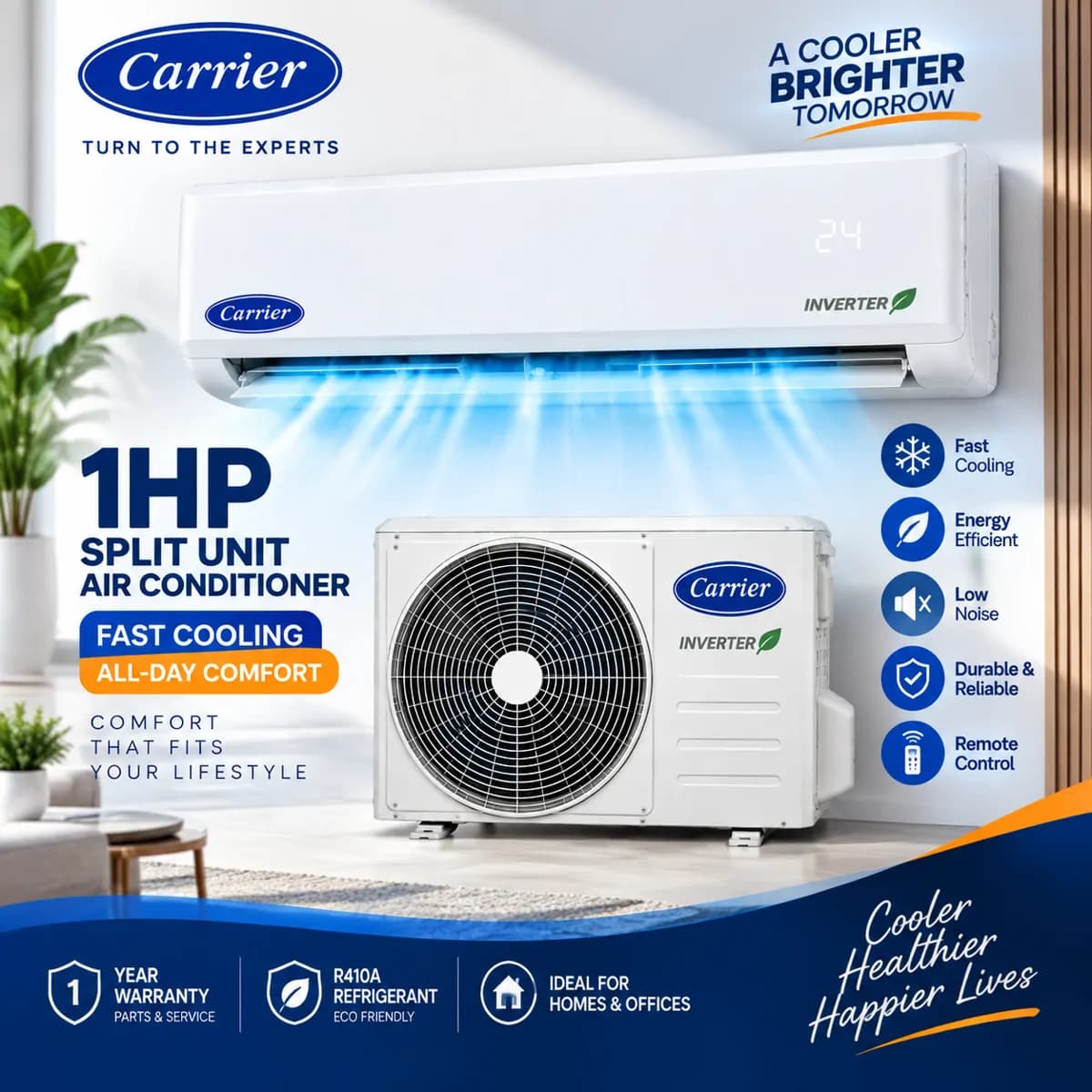 Carrier 1HP & 2.5HP Split Unit Air Conditioner 3