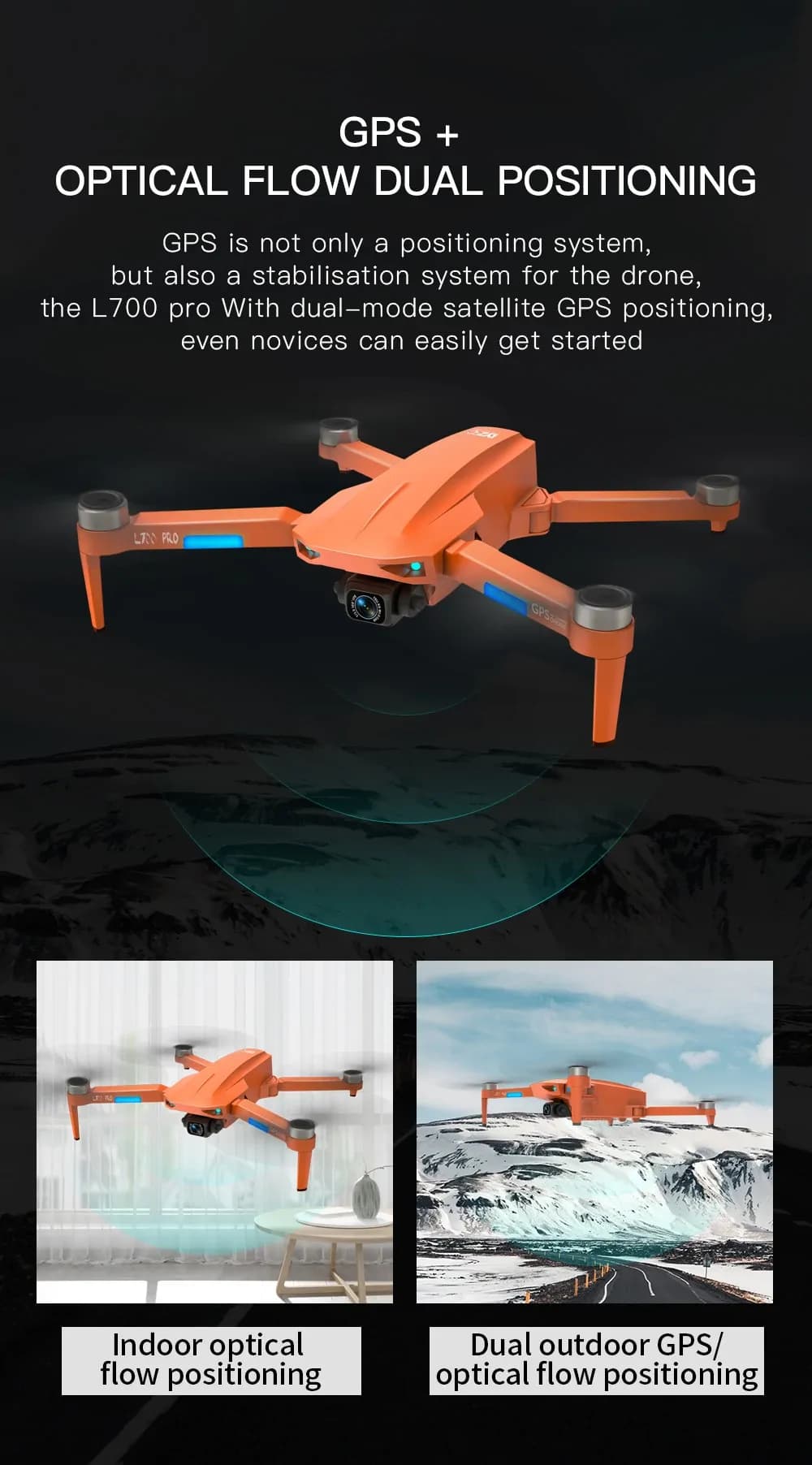 Tramigo L700 Pro GPS FPV 4K Dual HD Camera Drone 4