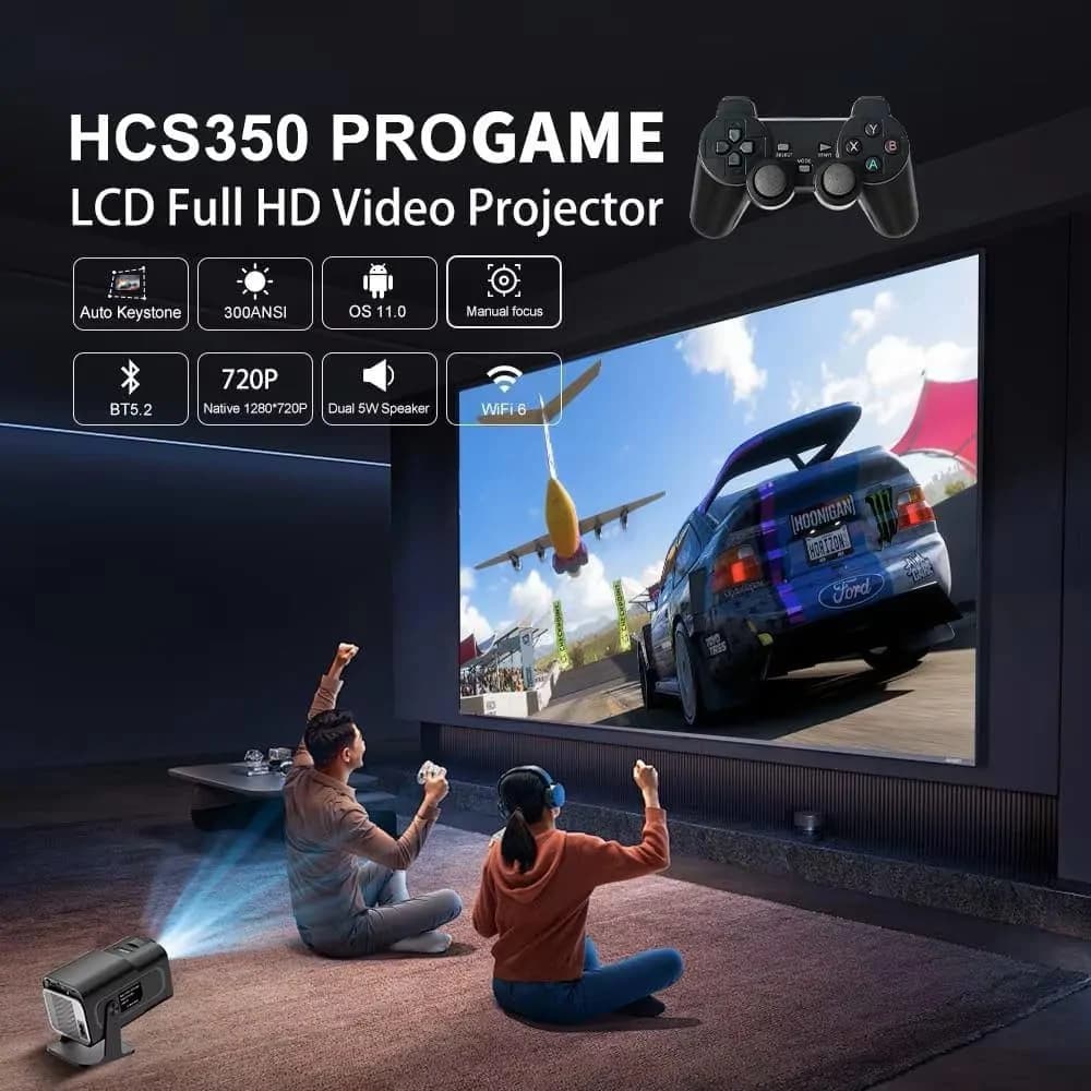 Amazon Amamzon Hcs350 Pro Android 11 Gaming Projector 64gb Tf Card Wireless Gaming Controller 4