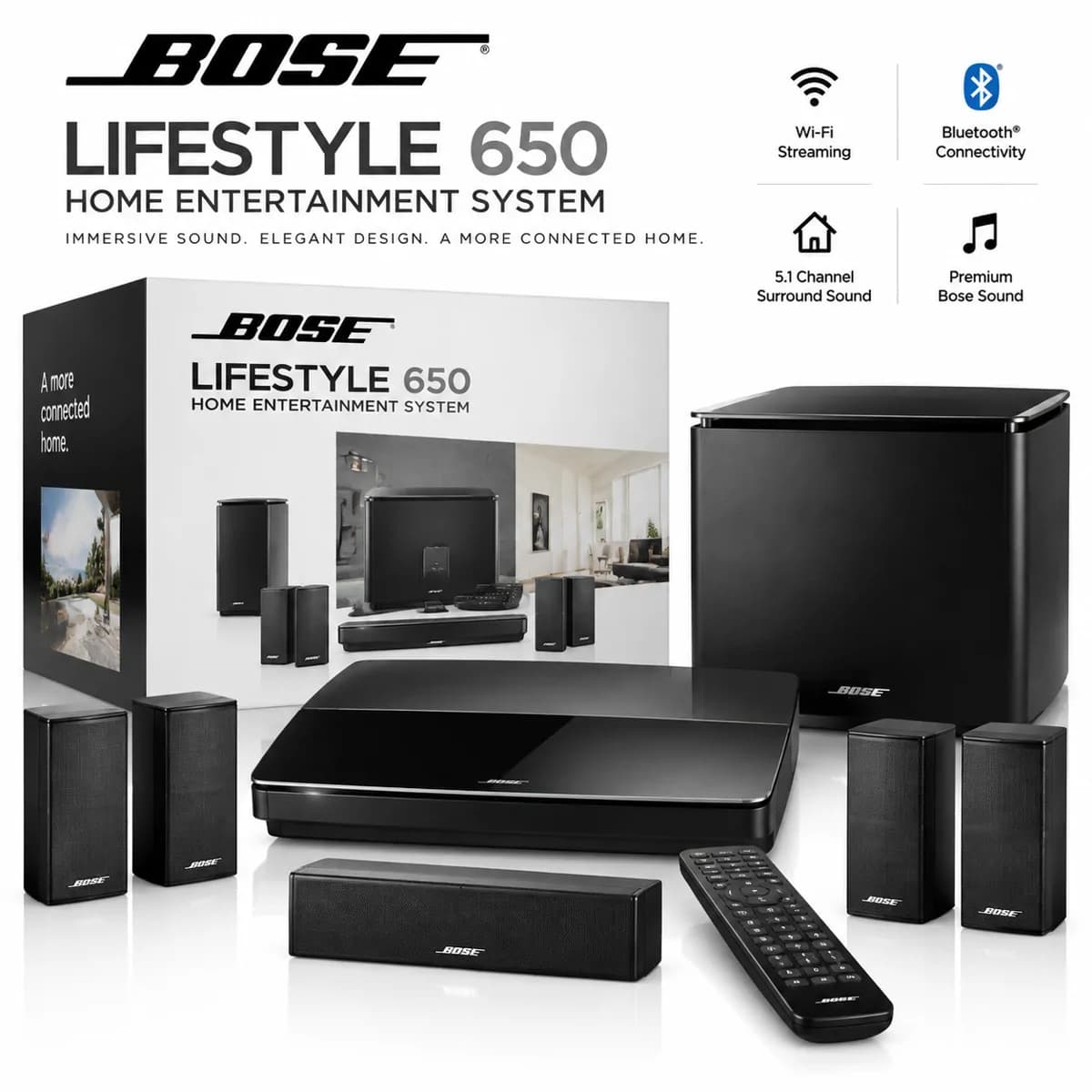 Bose Lifestyle 650 Home Entertainment System BlacK BT Wifi 3