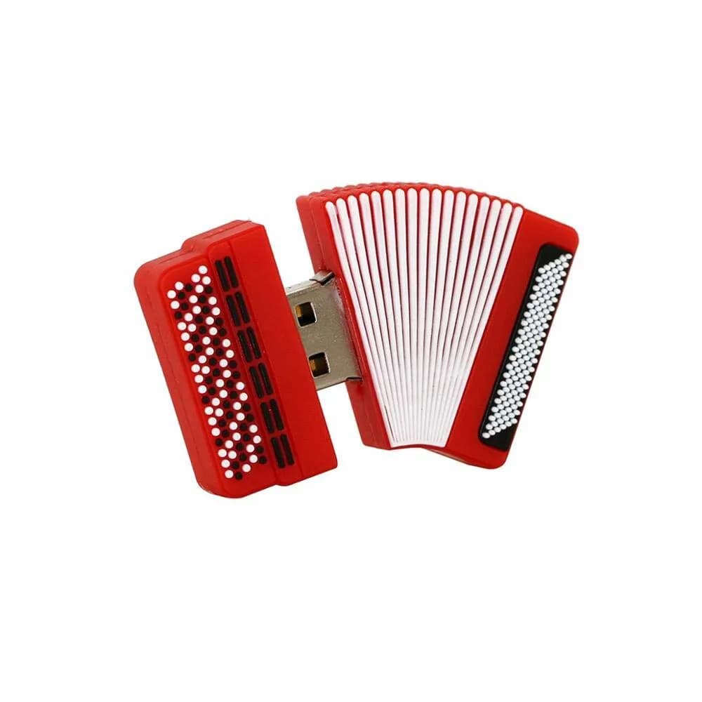 Cute Red Accordion USB Flash Drive, Musical Instrument Pendrive Gift 3