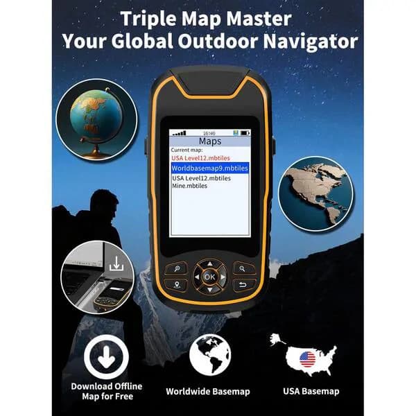 A8 Portable GPS Handheld Navigator with US Topographic Maps 2