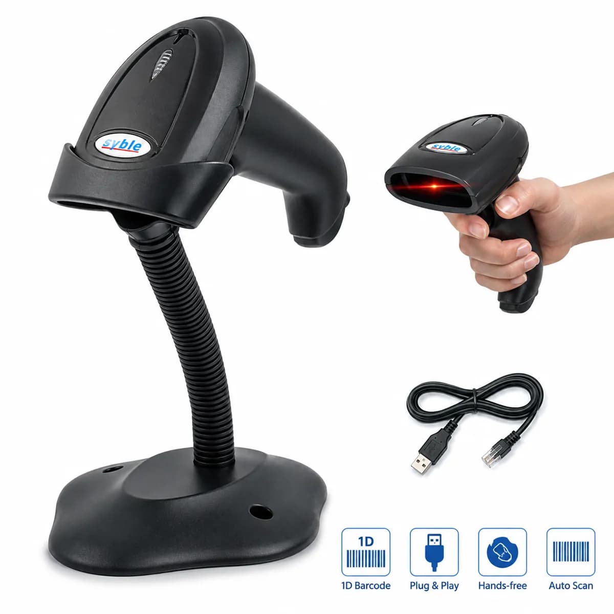 Syble Automatic Barcode Scanner With Stand 4