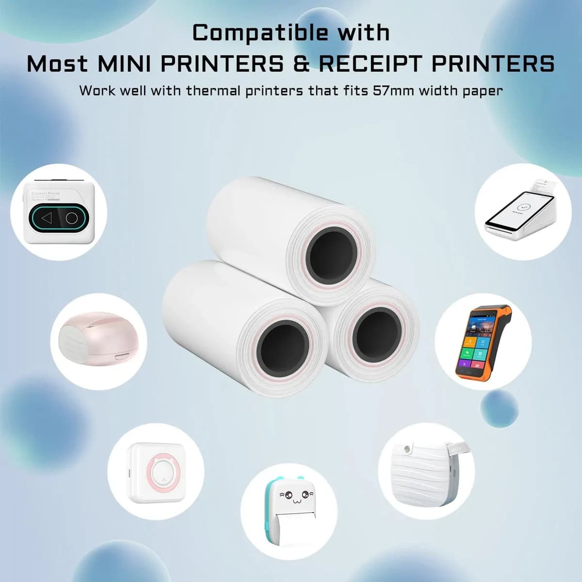 57x30mm Thermal Printing Paper For Printer 10 Rolls 6