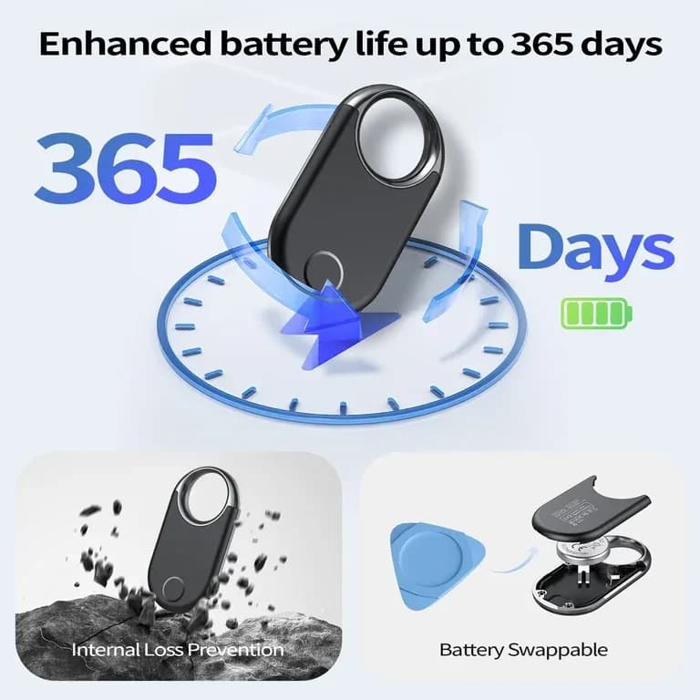 Black Smart Tracker for Apple Find My Luggage and Keys 8