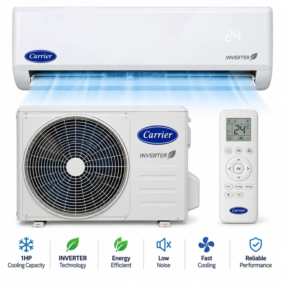 Carrier 1HP & 1.5HP Inverter Split Unit Air Conditioner