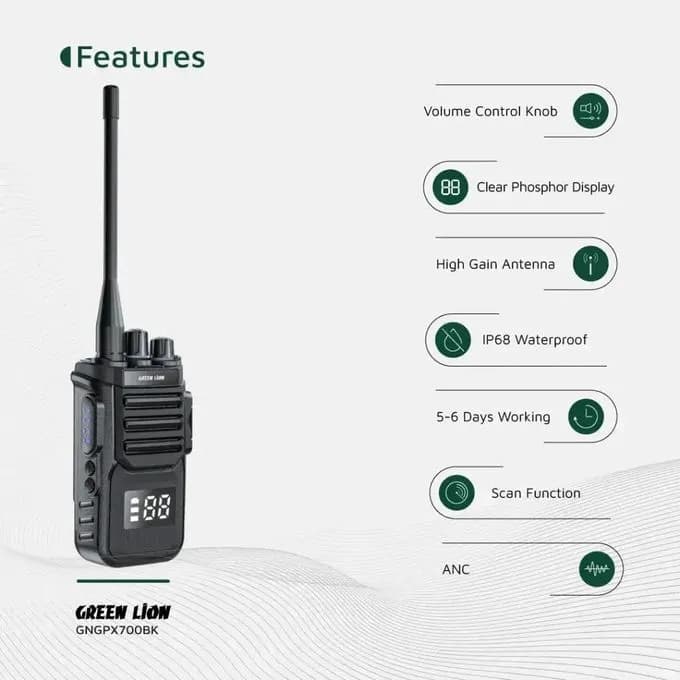 GPX700 Walkie Talkie – Up to 6 Days Working Time with 99 Analog Channels 2