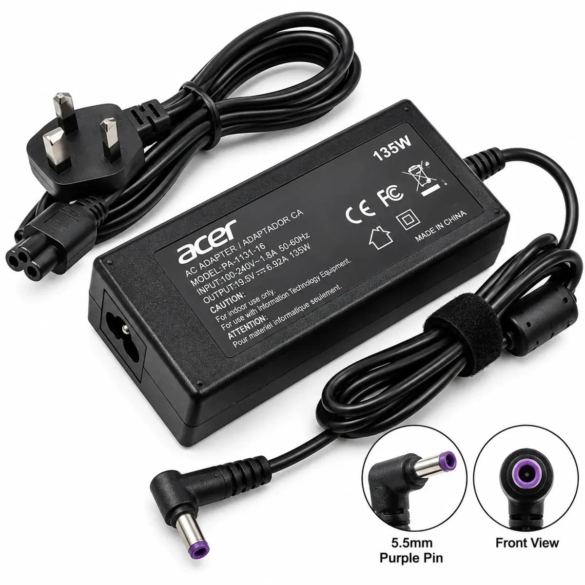 Acer 135W high performance AC Adapter Power Supply laptop Charger
