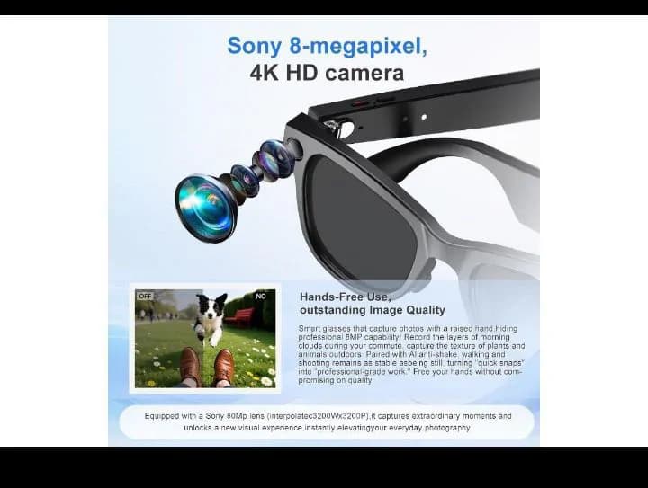 AI Smart Glasses For Photos And Videos – 4K HD Camera 8MP Photography Video Recording 2