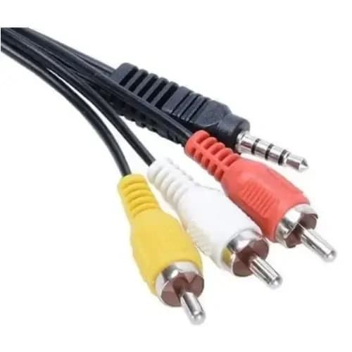3.5mm Jack Plug Male To 3 Rca Adapter Audio Aux Cable Vid Av Cord 3