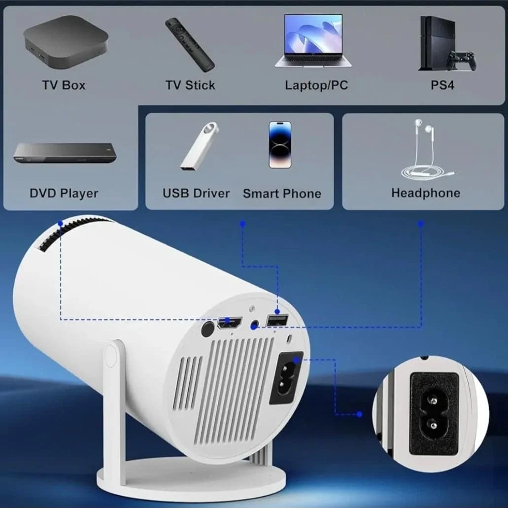 HY300 Mini Portable Android Projector 3