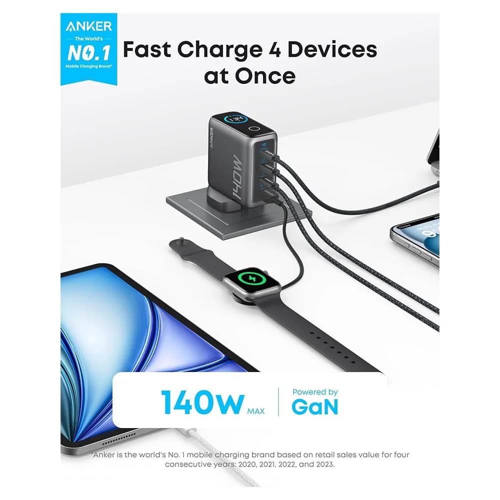 Anker Laptop Charger 140w Max Usb C Charger 4 port Multidevice 2