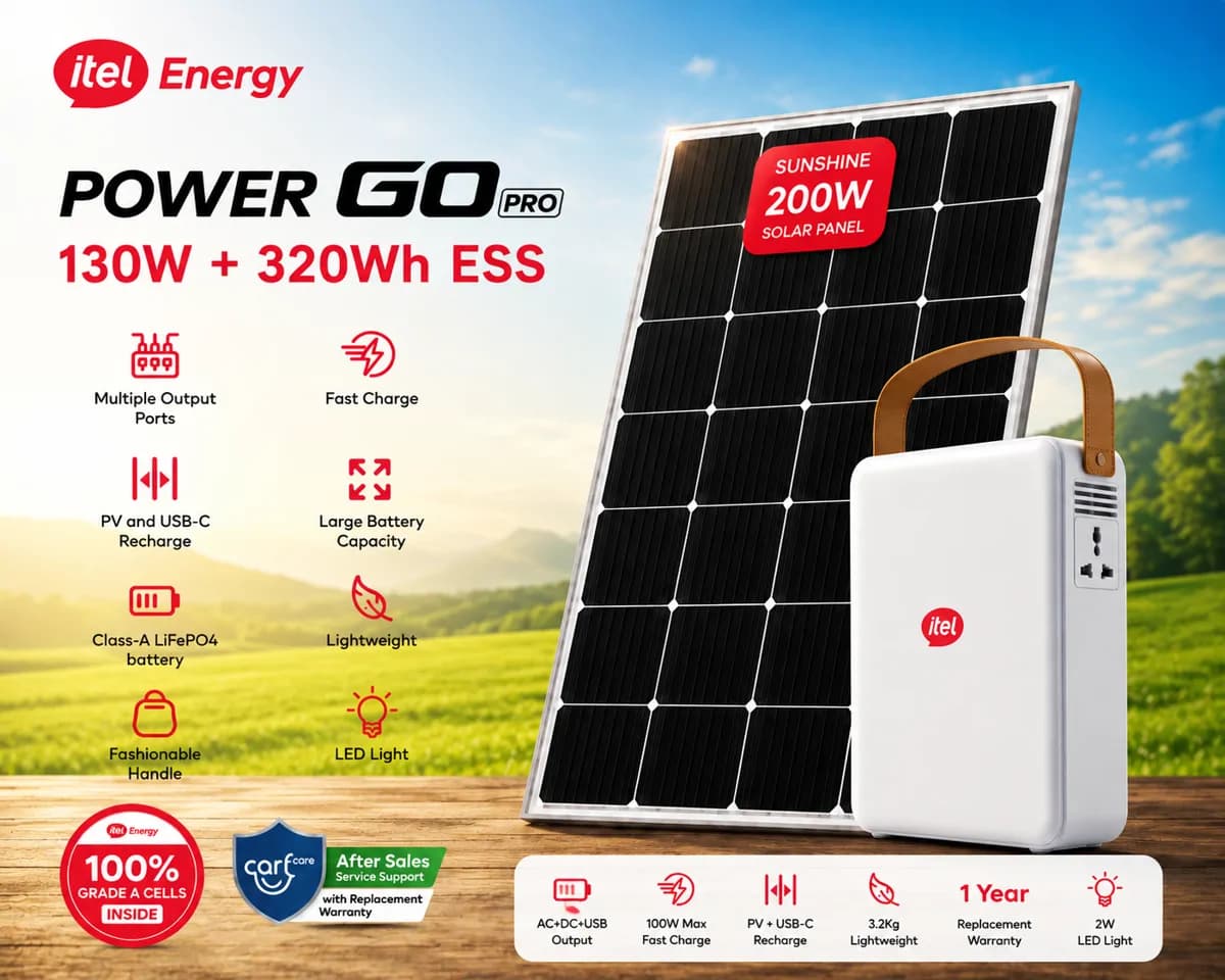 Itel Energy Power Go Pro 100,000mAh 320Wh 200W AC + DC 133W Portable Power Station 3