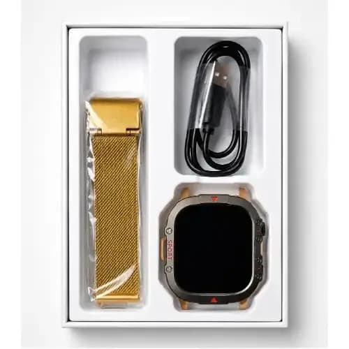 Amoled Mili grade Smart Watch 2.01 Three Proof Outdoor Bluetooth - Gold Steel 2026 2