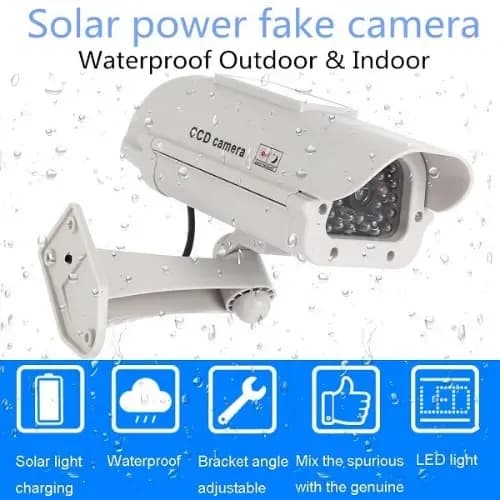 CCD Camera Solar Powered Dummy CCTV Camera With Flashing LED Light 9