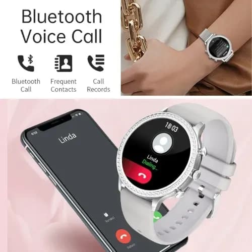 Diamond Smartwatch With Silicone & Chain Straps Model G12 Pro 2