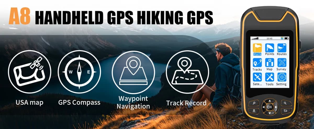 A8 Portable GPS Handheld Navigator with US Topographic Maps 3