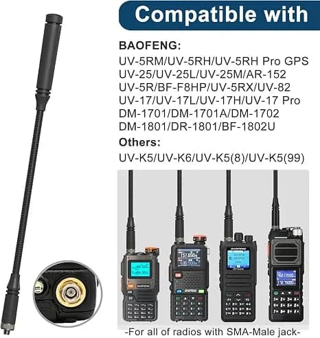 2 Pack BAOFENG UV-25 Walkie Talkie Antenna Dual Band 3