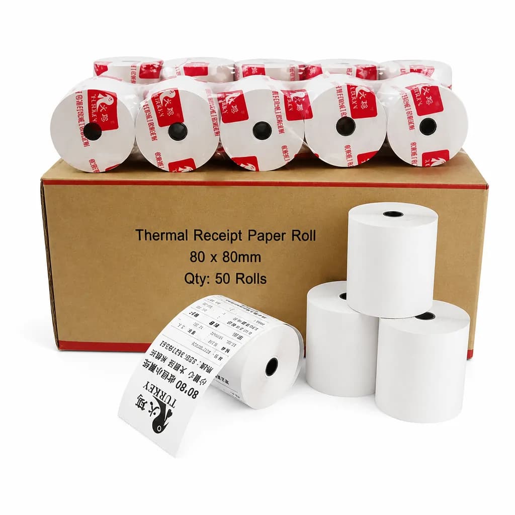 80mm Thermal POS Receipt Printer Paper – 50 Rolls