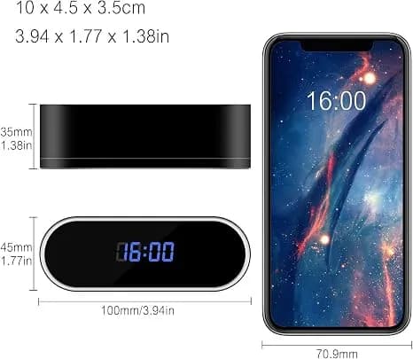 WiFi Security Camera Hidden Camera Clock 1080P Spy Clock 3