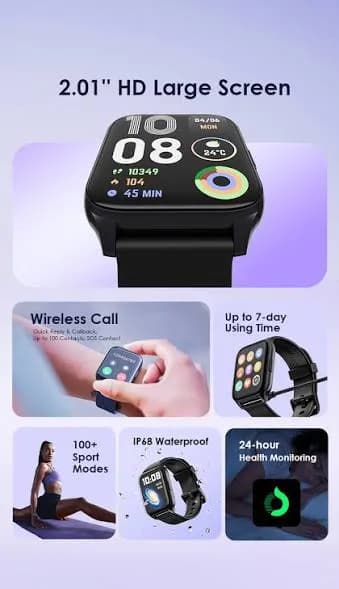Oraimo Watch 4 Plus2.01" Hdip68 Smart Watch 4
