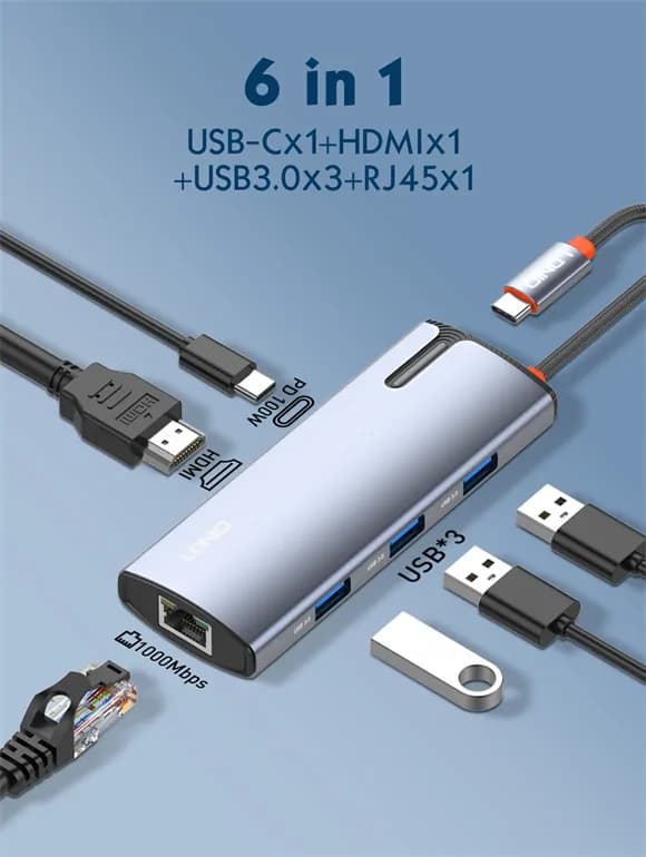 LDNIO DS16H 6-in-1 USB-C Docking Station 2