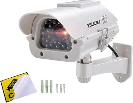 Solar Powered Dummy CCTV Camera With Flashing Led Light - Black