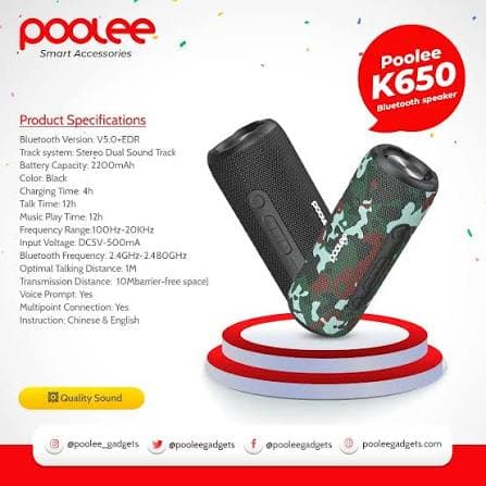POOLEE K650 31W TWS Portable Bluetooth Speaker 2