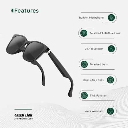 Green Lion Barcelona Smart Glasses - Black 2