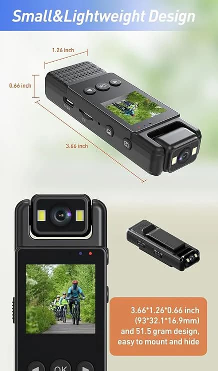 Video Camera Recorder Spy Body Clip Camera With Clear Night Vision 2