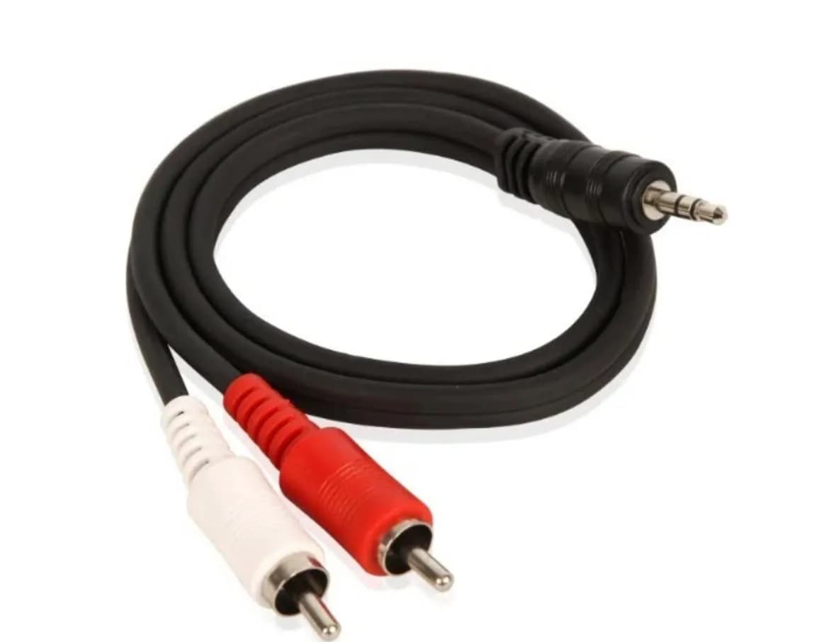 2 To 1 Audio Cable - 1 Male Jack To 2 Rca 3