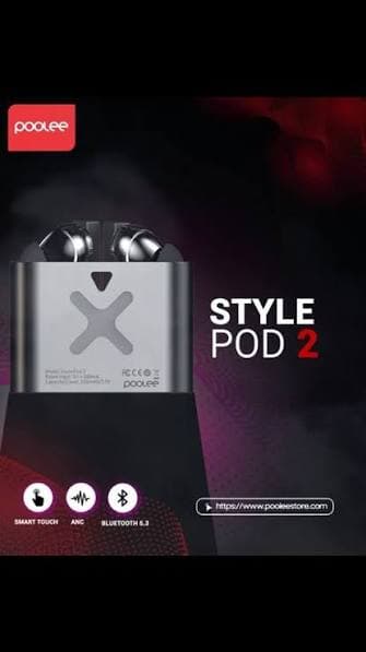 POOLEE StylePod 2 Sound Touch Wireless Earbuds + Smart Touch GREY 2