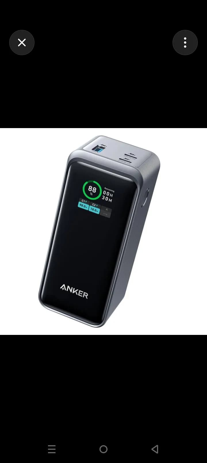 Product title: Anker Prime Power Bank 20000mAh 200W 3-Port Black 3
