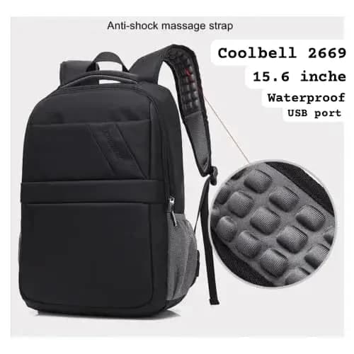 Cool Bell 2669 15.6 Inch Waterproof Usb Port Laptop BackPack 2