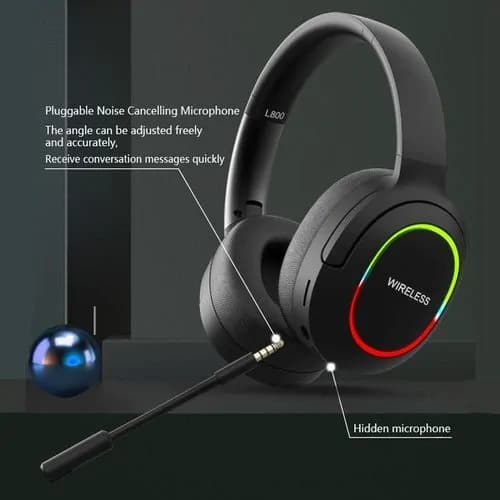 L800 Foldable Rgb & Enc Noise Reduction Wireless Gaming Headset With Microphone(black) 4