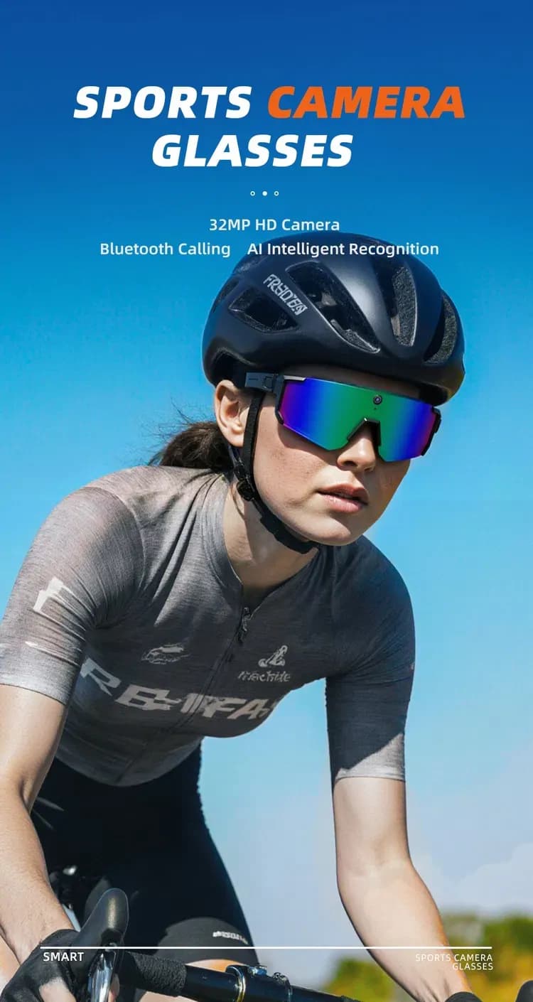 Snt stride Ai smart 12mp HD camera BT chatgpt Music cycling Glass 3