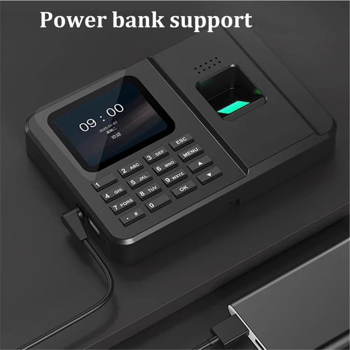 ZKTeco Time Attendance Biometric Machine with Backup Mini UPS 8800mAh Powerbank 2
