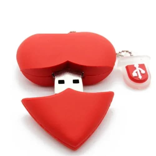 Cute Heart Shaped USB Flash Drive 2.0 – Red Love Heart Pen Drive 4