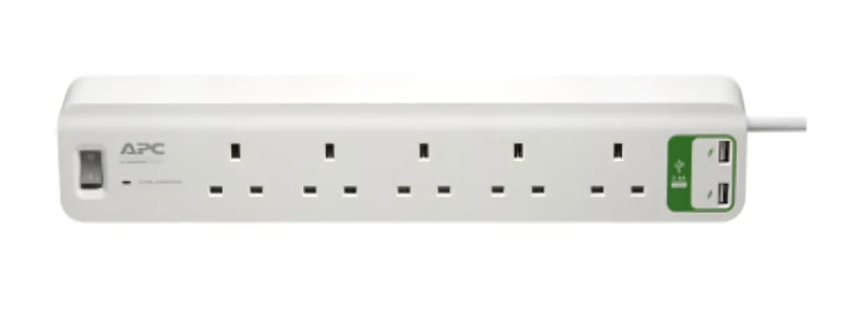 APC Surge Protector Extension 5 Way 2 USB 230V UK 4