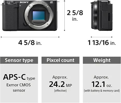 Sony Alpha ZV-E10 - APS-C Interchangeable Lens Mirrorless Vlog Camera Kit - Black | Features a 24.2-megapixel approx, Large-Format Image Sensor 4