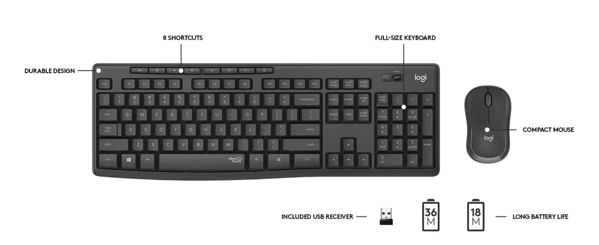 Logitech MK295 Silent Wireless Combo 3