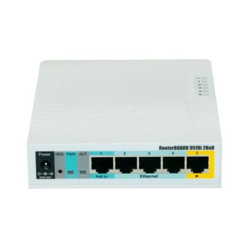 MikroTik RB951Ui-2HnD 2.4GHz Wireless Router 5-Port PoE 5